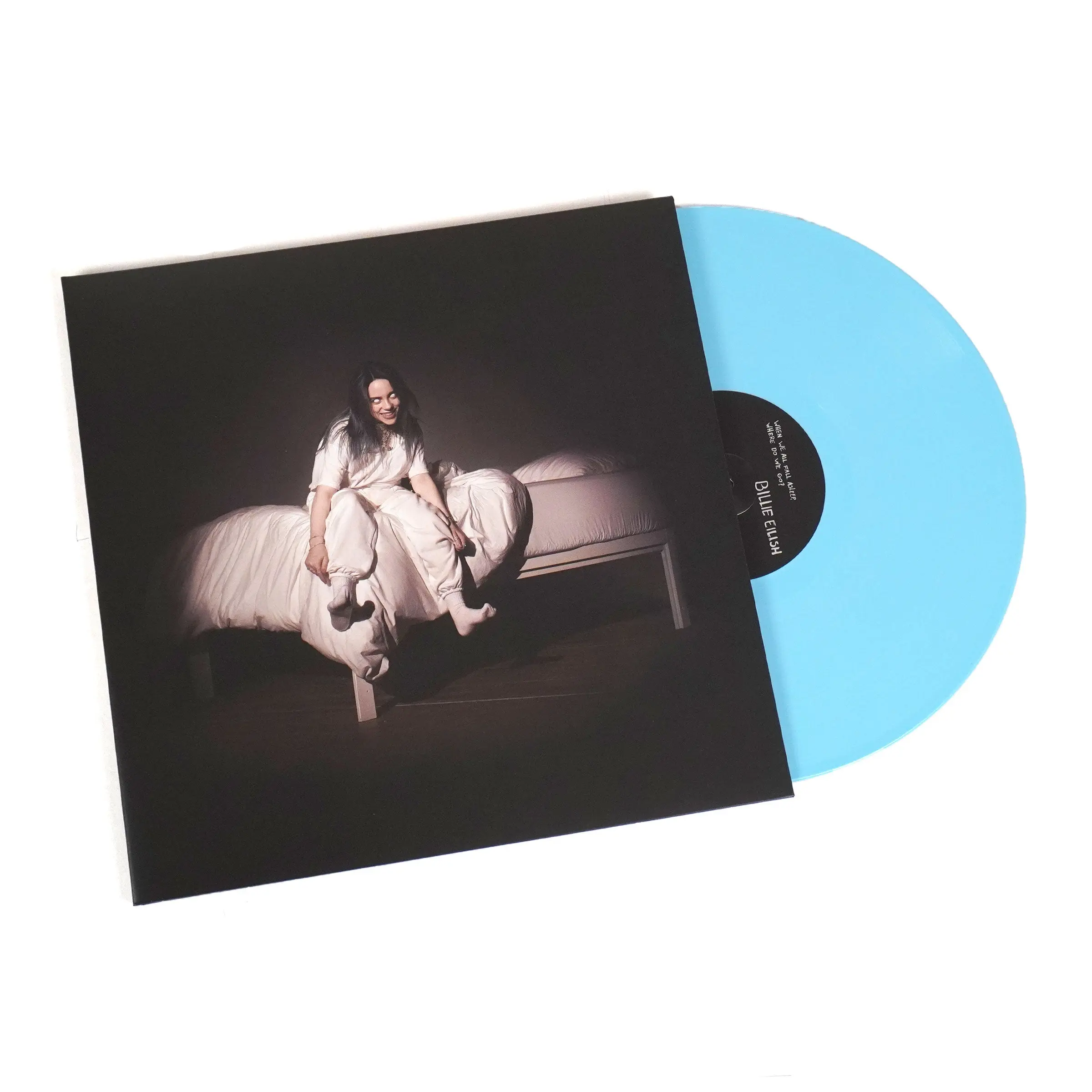 Billie Eilish: When We All Fall Asleep, Where Do We Go? High-Quality Import Blue Colored Vinyl LP Album, Collectible Vinyl Records