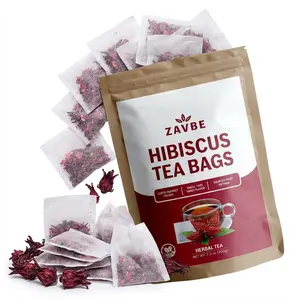 ZAVBE 100 Pack Hibiscus Tea Dried Hibiscus Flower Perfect for Hibiscus Tea loose leaf, Flor de Jamaica, Cut and Sifted Packaged in Resealable Bag Hot & Iced Tea, Whole Flowers and Petals