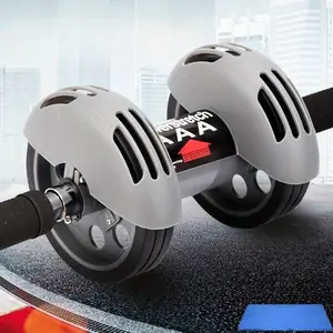 Dual-Wheel Ab Wheel with Automatic Rebound, Compact Design for Ab Muscle Development, Beginner-Friendly Fitness Equipment Suitable for Home and Outdoor Use.