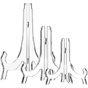 3 count 4.5/7/9.8 Inch Clear  Easels Display Stands Plate Stands Holders to Display Pictures or Other Items for Weddings, Birthdays,  Decoration, Tables