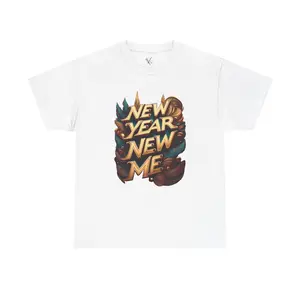 New Year New Me Unisex Heavy Cotton Tee, Casual T-Shirt, Graphic Tee, New Year's Eve Shirt, Inspirational Tee