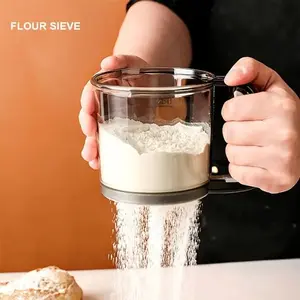 Semi-Automatic Flour Sifter, Durable Baking Utensil, Home Kitchen Measuring Accessory, Baking Tools, Kitchenware, 1 Count