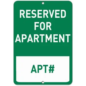 Notice Sign 12x16 Reserved for Apartment Apt# Parking Sign Tin Metal Signs Decor
