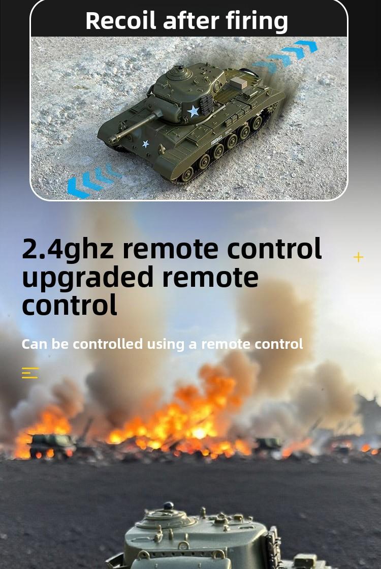 crab tank 1:30, 2.4G simulated remote control tank toy, infrared combat Sherman-Pershing off-road tracked model