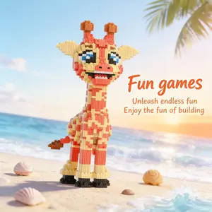 Happy Giraffe 1009pcs 3D Puzzle, Trendy Toy, Decorative Statue, DIY Ornament, Christmas, Halloween Gift, Office, Bedroom, Bar Decoration