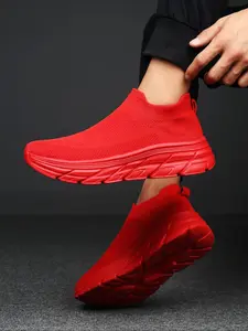 Men's Fashionable Breathable Mesh Sneakers, Casual Comfortable Sports Running Shoes, Male All-match Round Toe Shoes for Daily Wear, Athletic Running Shoes, Sporty Running Shoes, Knitted Running Shoes