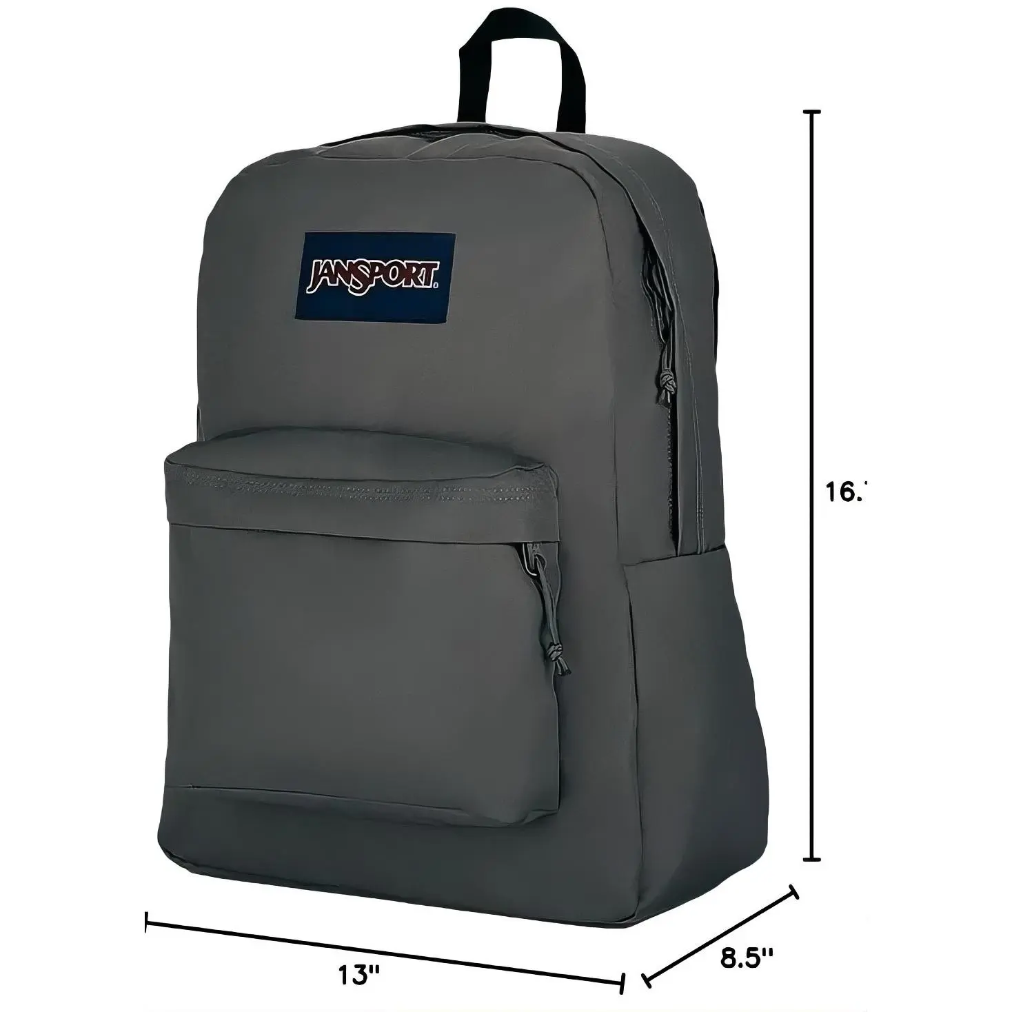 Jansport Graphite Grey 26L Backpack - 13" x 8.5" x 16" - Durable and Stylish Design for Everyday Use