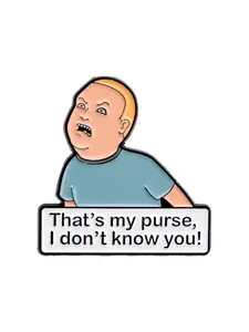“That's my purse,I don't know you" Funny Movie Brooch Pin, Cute Cartoon Design Badge, Zinc Alloy Fashion Jewelry Accessory for Men & Women,Gifts for Her