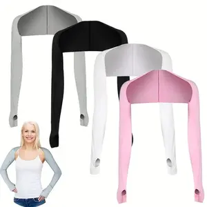 4PC Women's Sports Sun Protection Shawl Thin Style Shoulder Length Women's Sports Sleeve Perfect For Outdoor Golf, Running, Cycling
