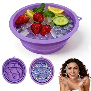 Portable Silicone Ice Bath Face Basin, Foldable Facial Care Ice Tray, Convenient Home Use, Single Unit, Resin Material