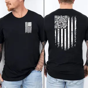 [Graphic Tee]Funny Trump Dance QR Code T-Shirt – Viral Dancing Trump USA Flag Shirt, Prank Political Meme Tee, President’s Day Gift