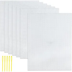 7 count 7 Count Plastic Canvas Sheets, 10.2 x 13.2 inch Plastic Mesh, Eye Mesh for Embroidery,  Yarn Crafting, Knit and Crochet Projects, Make Aquarium Dividers (with 5 count Weaving )