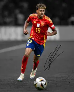 Lamine Yamal Signed Spain Soccer Photo Autograph Print Poster Wall Art Home Decor
