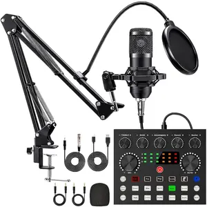 Professional Podcast Equipment Set Bm-800 Microphone Kit, Dj Sound Control Device, Mixer with Audio Converter, Bluetooth-compatible Connection, Audio Interface