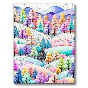 Ice and Snow Scenery Diamond Painting Winter House Diamond Inlay Cross Stitch Set  Full Round Rhinestone DIY Home Decoration