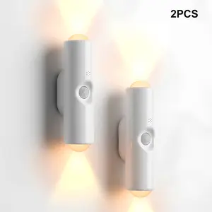 [Free!!ship] BMTWE 2 PCS Smart LED Night Light with Motion Sensor RGB Gradient Ambient Lighting USB Rechargeable Magnetic Wall Lamp for Bedroom Entryway Hallway Desk Stairs