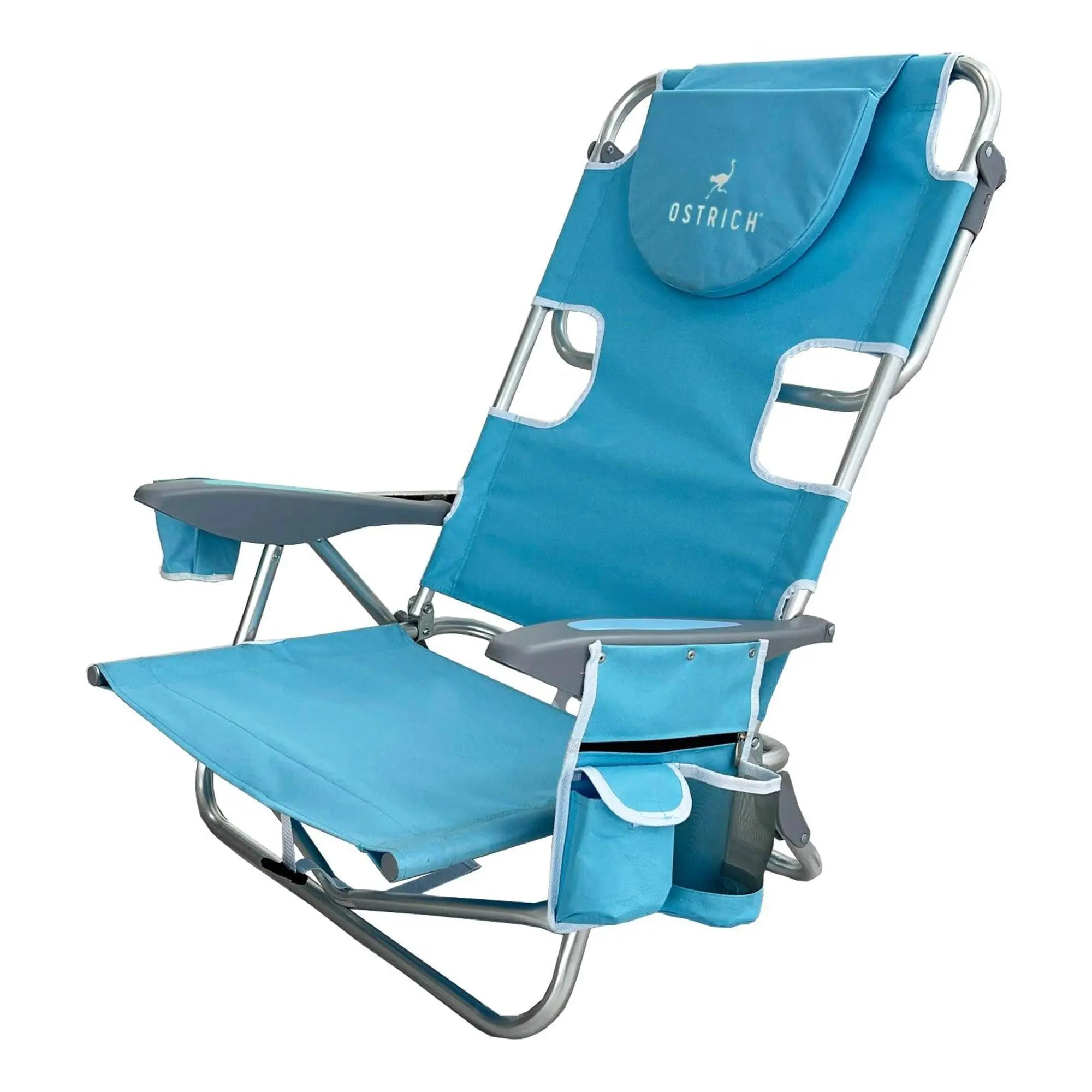 Deltess Ostrich Deluxe On Your Back Aluminum Chair with Cooler Bag, Light Blue Deltess Ostrich Deluxe On Your Back Aluminum Chair with Cooler Bag, Light Blue
