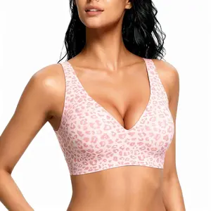 Women's Seamless Wireless Bra Full Coverage Push Up No Underwire Tshirt Comfortable Everyday Plus Size Friendly Jelly