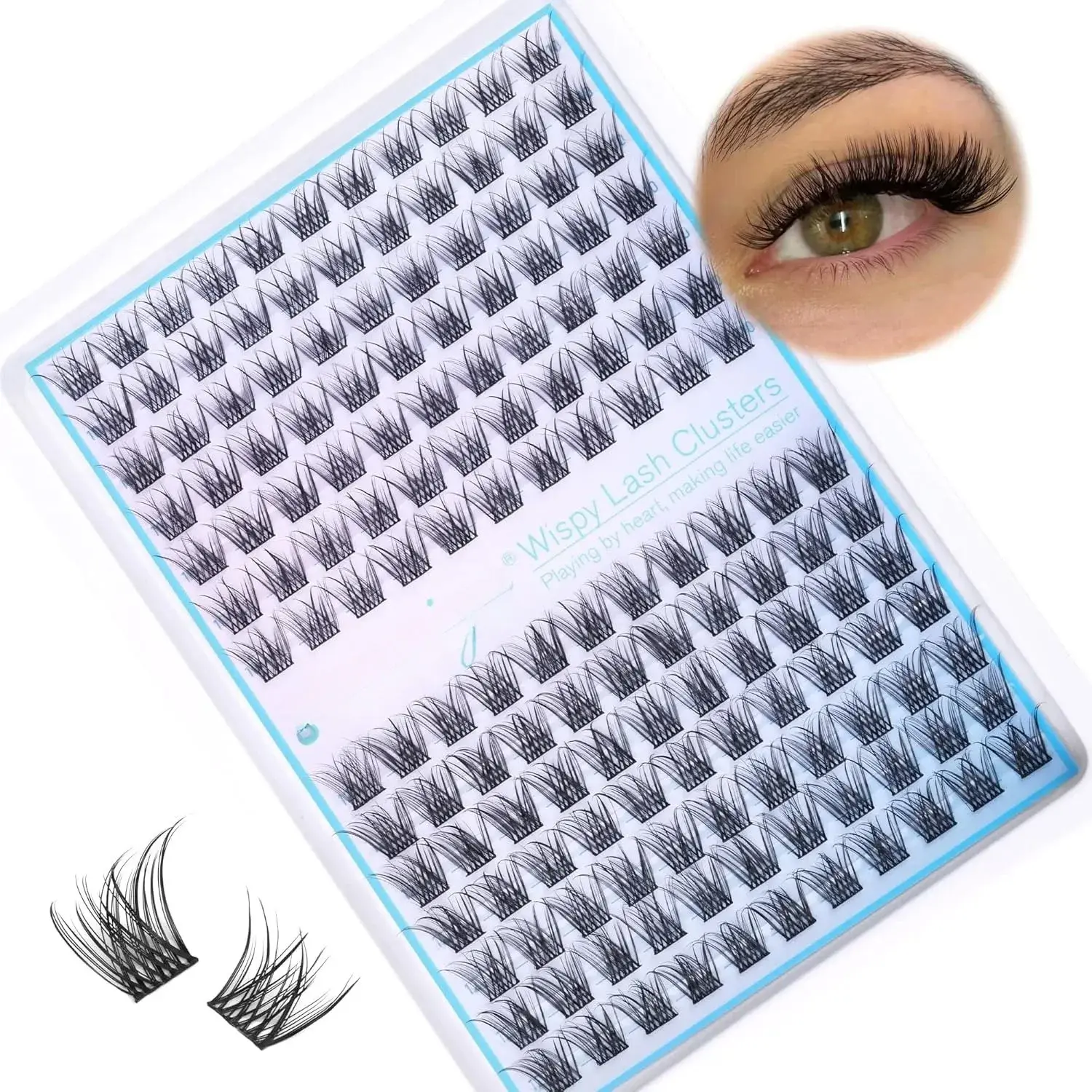 Short Lash Clusters Wispy C Curl Eyelash Clusters 10-12MM Individual Eyelashes Natural Cluster Eyelash Extensions Natural Looking Cluster Lashes by（154PCS, C Curl, 10-12mm)
