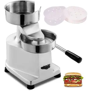 5 inches/130mm Sliver Commercial Hamburger Press Patty Maker Heavy Duty Meat Forming Processor, Stainless Steel Bowl, Includes 500 count Patty Papers