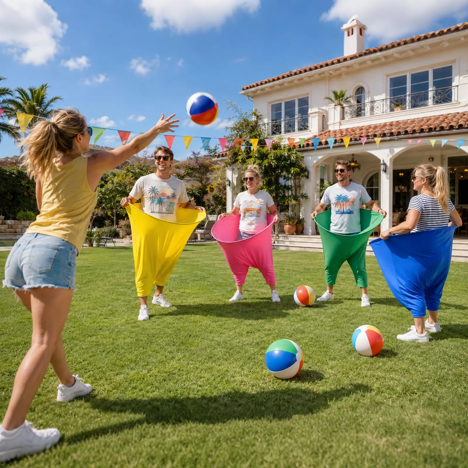 Granny Pants Outdoor Game Set, Hilarious Party Game for Adults & Family, Includes Bouncy Balls and Pump