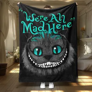 Cat Pattern Blanket, 1 Count Soft Throw Blanket, Air-conditioned Room Blanket, Warm Nap Blanket for Home Office Travel Camping, Halloween, Soft Cozy Blanket