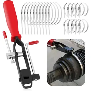 Thickened CV Boot Clamp Tool Kit,CV Joint Ear Clamp Pliers with 20 CV Boot Clamp to Securely Fasten CV Joint,Universal CV Axle Boot Repair Kit Car Accessories for Car Truck SUV ATV