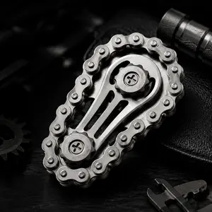Metal Bike Chain Gear Fidget Spinner - EDC Kinetic Desk Toy, Cool Mechanical Gadget for Men, Sprocket Fidget Toy