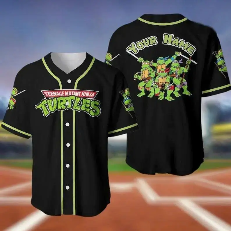 Custom Teenage Mutant Ninja Turtles Baseball Jersey #Baseballjersey #NinjaTurtlesBaseball