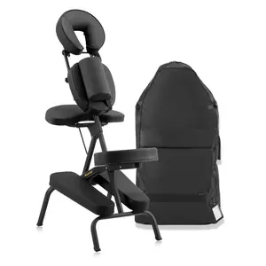 DR.LOMILOMI Aluminum Light-Weight Adjustable Folding Portable Travel Massage Chair KEANU with Backpack - Ultra-Light & Ergonomic Design for Therapists