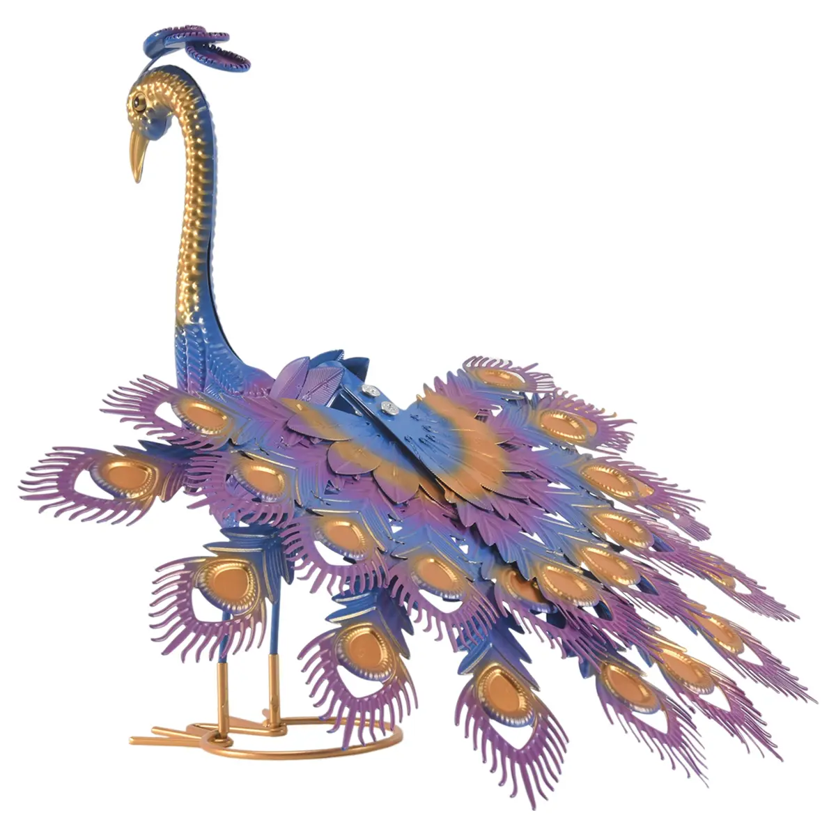 Beautiful Peacock Yard Art Garden Statue - Realistic Metal Peacock Lawn Decoration Outdoor Sculpture Easy DIY Assembly