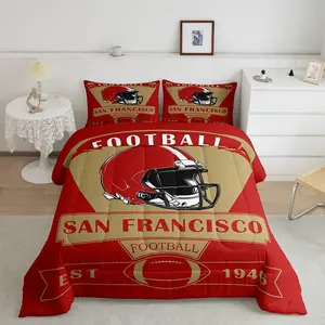 Football Bedding Set,San Francisco Comforter Set,Football Fans Gifts Comforter,American Football City Bed Set