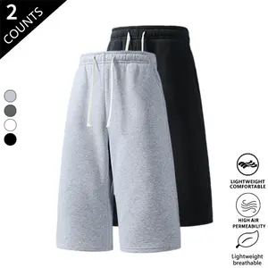 2-Pack Summer Streetwear Three-Quarter Shorts — Hip-Hop Style, Comfortable Loose Fit for Travel, Classic Men’s Pants
