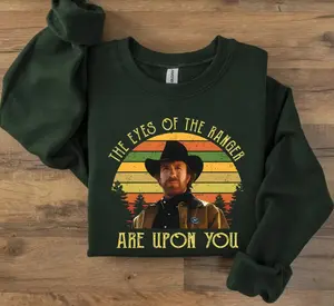 Retro Legendary #Chucknorriss Graphic T-Shirt, The Eyes Of The Ranger Inspired Sweatshirt, Vintage Action Hero Style Top, Unisex Fan Gift