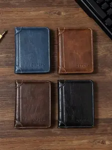 Men's Vintage Dual-Fold Wallet, Compact Design with Multiple Card Slots and Driver License Holder, Ideal for Daily Use and Holiday Gifts, Durable Bifold Wallet