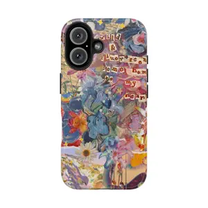Colorful Floral Collage Phone Case| Psychedelic Aesthetic Wildflower Art, Vintage Abstract Phone Cover for iPhone 17 16 15 14 13 12 11 & Samsung S25 S24 S23 S22