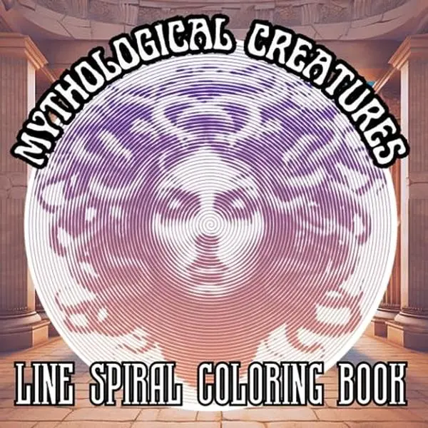 Mythological Creatures Line Spiral Coloring Book: 33 Illustrations With Fantastic Creatures for Fans of Mythology (Spiroglyphics Coloring Book)