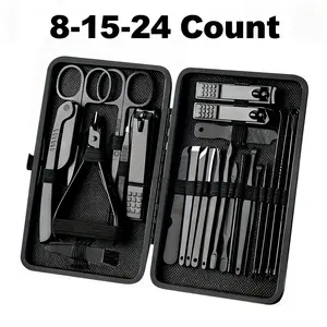 8/15/24Pcs Professional Nail Clipper Set with Storage Case, Portable Manicure Pedicure Kit for Home & Travel, Nail Care Tool, Birthday Gift