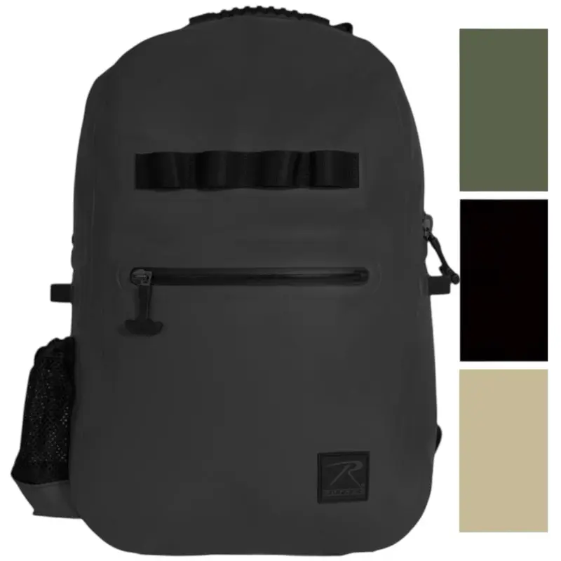 Rothco Waveguard Waterproof Backpack 15.6L Waterproof Vinyl Tarpaulin Shell with Adjustable Mesh Bottle Pouch, IPX7 Waterproof Standards