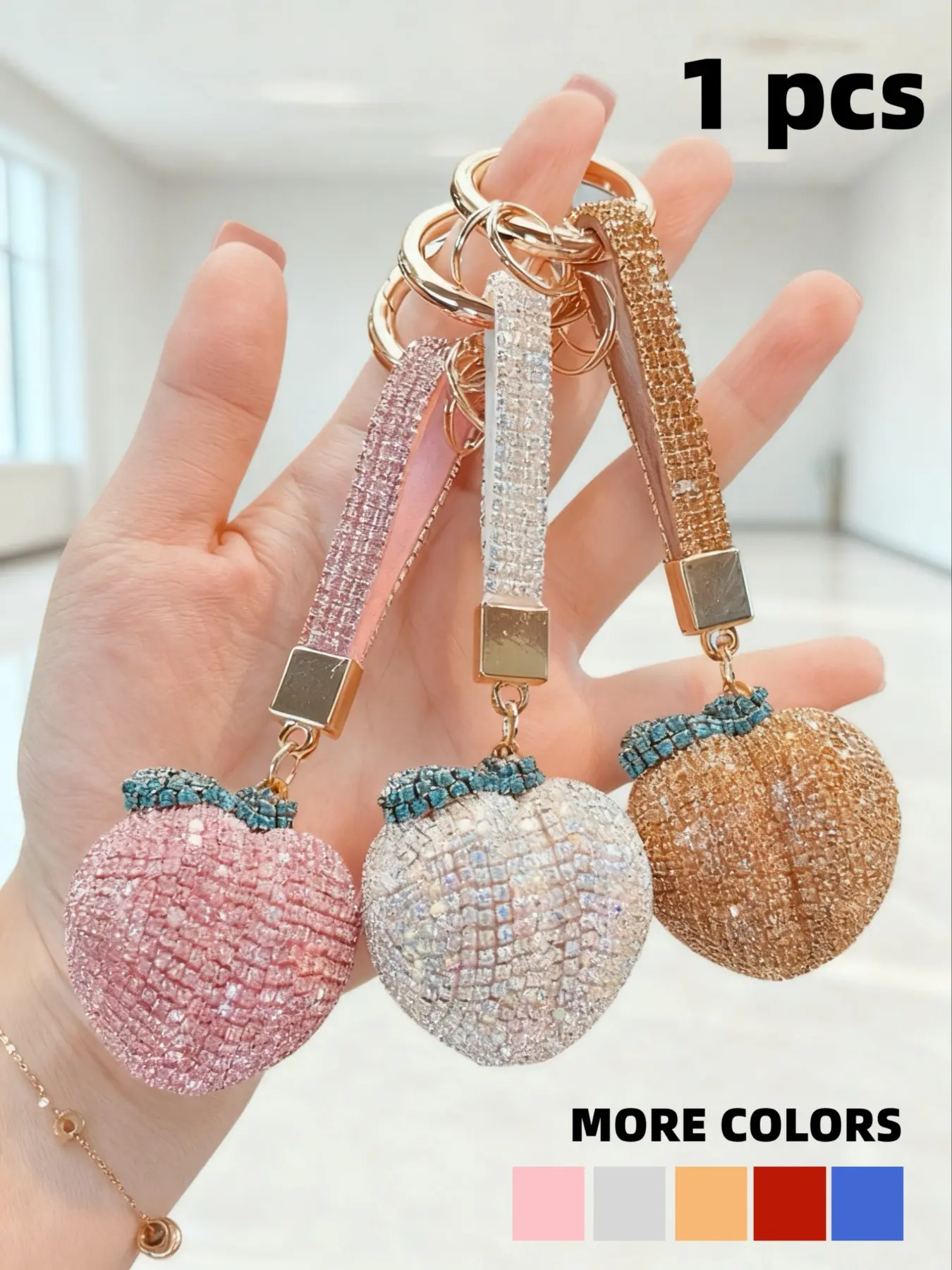 Elegant Crystal Keychain, Resin Material, Lightweight & Luxurious Design, Perfect Gift for Women & Kids, All-Season Accessory,Valentine's Day,lovers