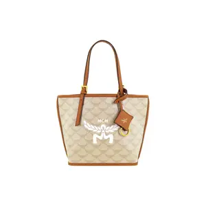 MCM Himmel All-Over Print Canvas and Leather Tote Bag for Women with Large Capacity and Mini Size in Beige High Quality Bag Stylish Bag
