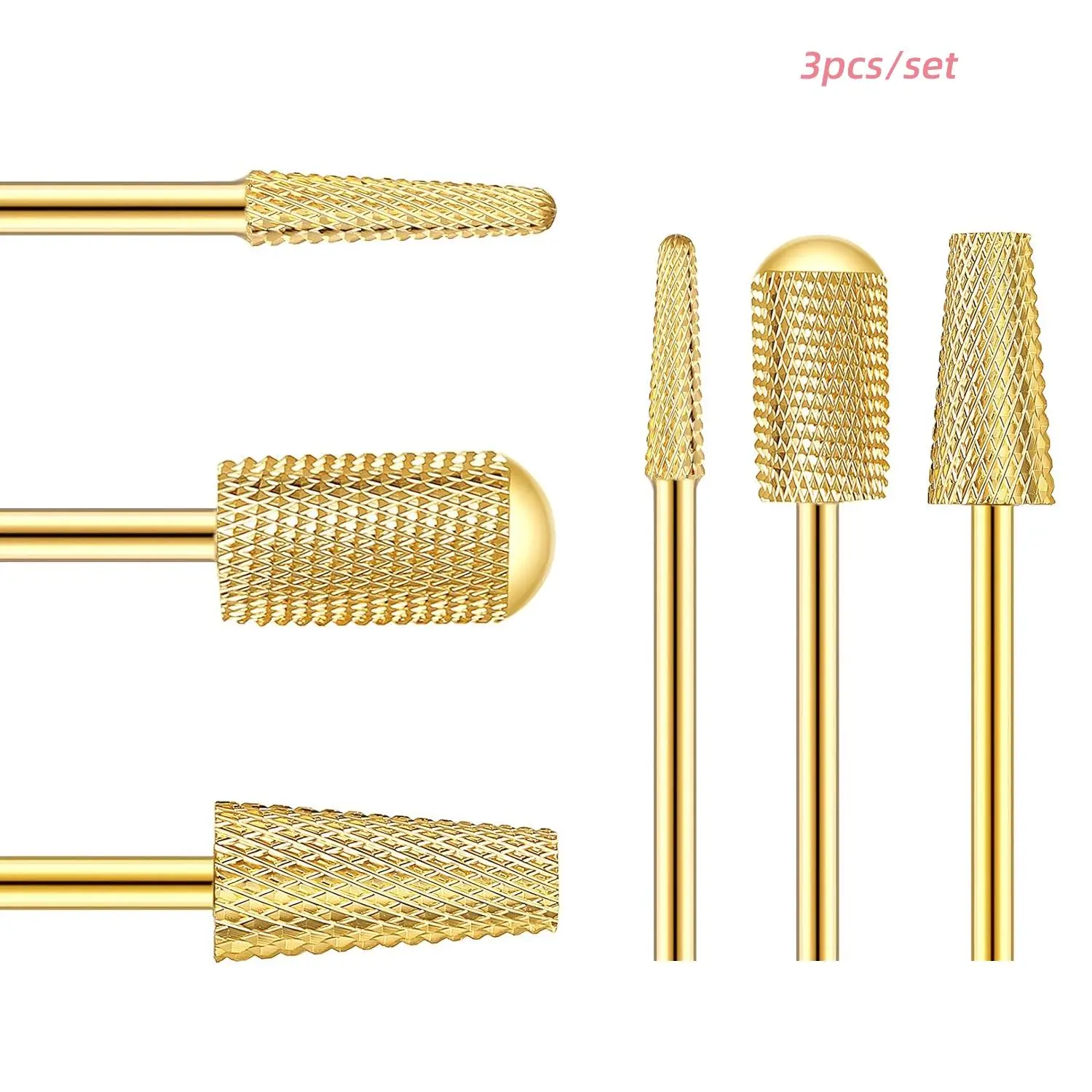 Nail Drill Bits Set, 3 Counts/set Nail Drill Bit, Professional Manicure & Pedicure Tool for Home & Salon Use, Christmas Gift