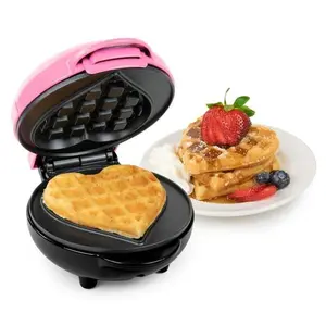 MyMini Heart Waffle Maker - Compact & Lightweight Dual-Sided Cooking Surface - Easy to Use Indicator Lights - Perfect Gift for Any Occasion