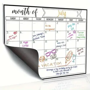 Fridge Calendar Magnetic, Dry Erase Calendar Whiteboard, Monthly Planner Magnet for Kitchen Refrigerator, Home Decor