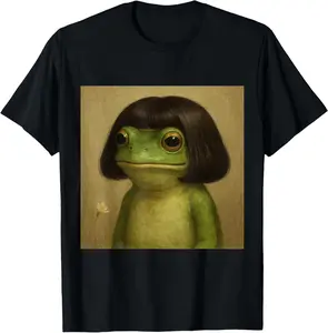 100% CottonFunny Frog Bob Haircut Meme for Men Women Kids T-Shirt