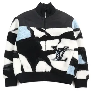 Pre-owned Louis Vuitton Nylon Small Leather Goods Ice Pattern Logo Fleece Jacket L