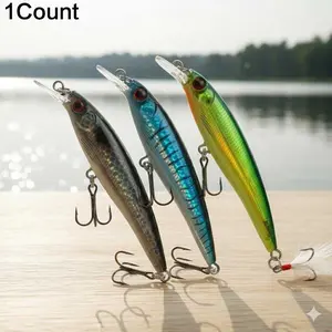 3D Realistic Fish Eye Plated Nickel Crankbait Lure | Anti-Tangle Triple Hooks & Rotating Swimming Action for Bass, Catfish, Trout, Walleye, Redfish | Freshwater & Saltwater Deep Sea, Surf & Casting Fishing Tackle Fishing Lures