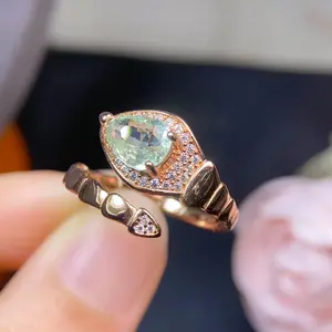 Natural Tourmaline Ring S925 Sterling Silver Plated Process Crystal Clean Main Stone 6*8 mm   sapphire  engagement  ring pink