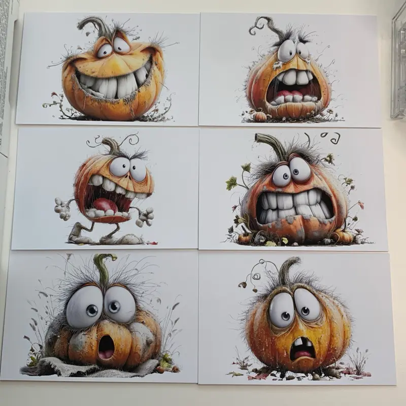 Set of 6 Handcrafted Postcards– Blank Back