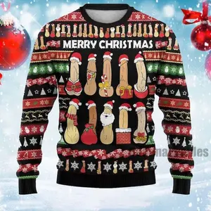 Funny dirty ugly Christmas sweater, retro vintage dirty unisex ugly sweater, funny family sweater, Christmas ugly sweater.